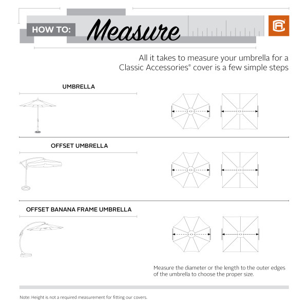 How to measure Umbrellas Classic Accessories Support Center