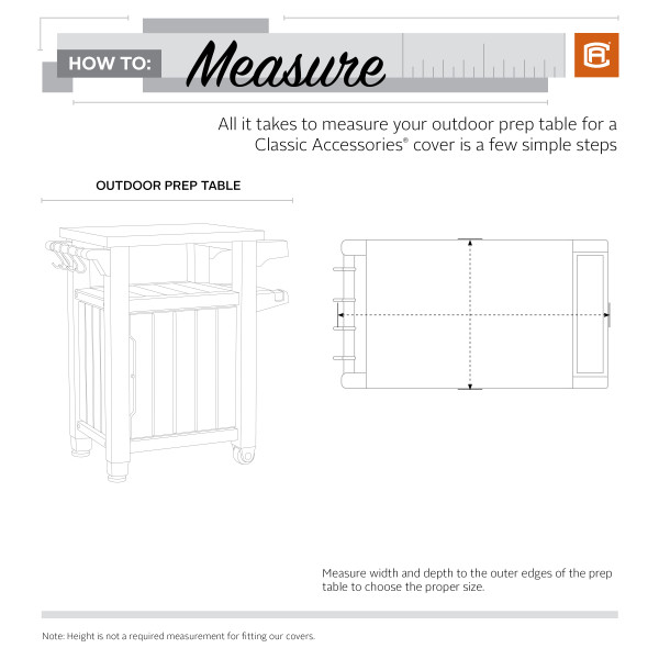 How to measure Outdoor Prep Table Classic Accessories Support Center