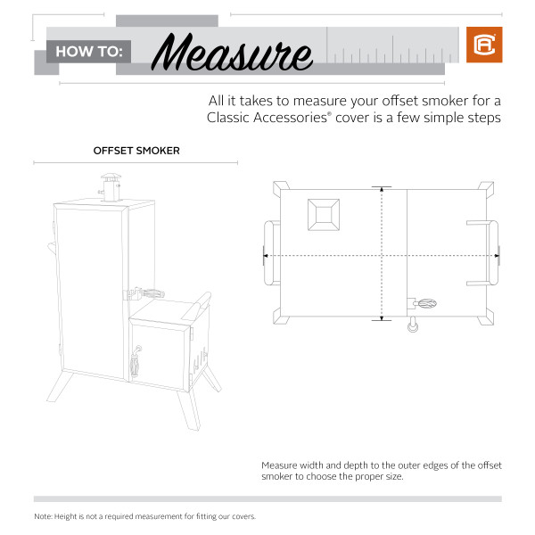 How to measure Offset Smoker Grill with Smoker Classic Accessories